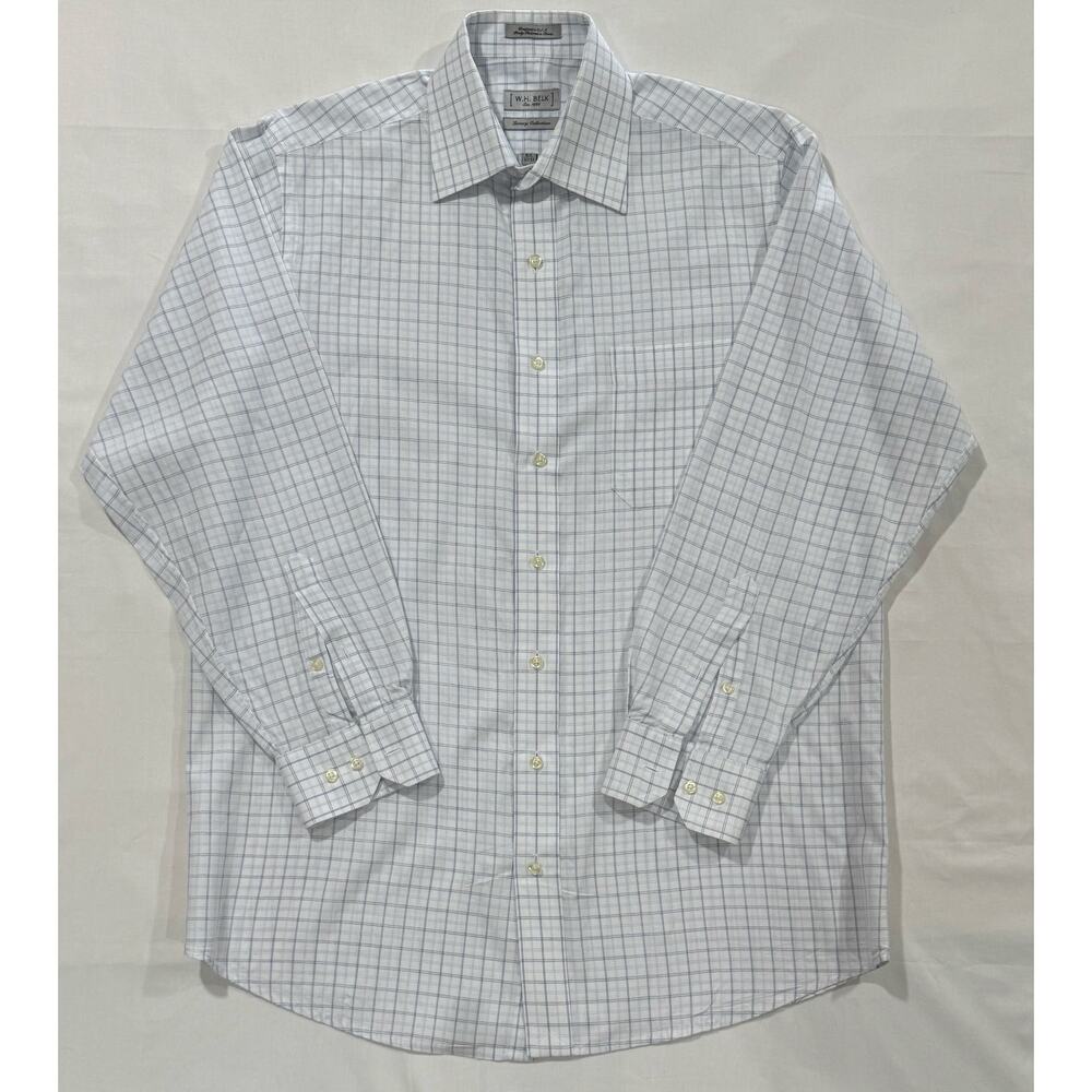 W.H. Belk Luxury Collection Men's Long Sleeve Dress Shirt Size 15 1/2 32/33 (09)